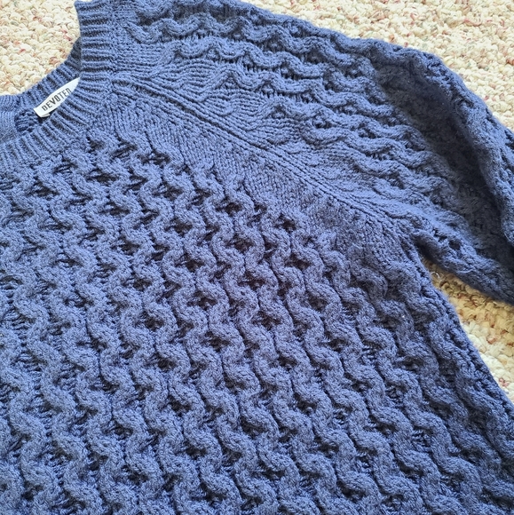 Devoted Chunky Knit Back Zip Sweater Size M - Picture 2 of 6
